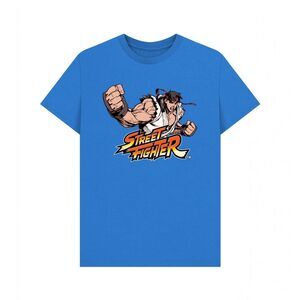 Street Fighter Unisex Adult Classic Ryu Graphic T-Shirt / Bright Blue